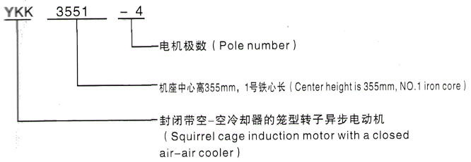 YKK系列(H355-1000)高压YJTG-355L2-6A/250KW三相异步电机西安泰富西玛电机型号说明